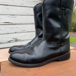 Mens Black Justin Roper size 10.5 D.